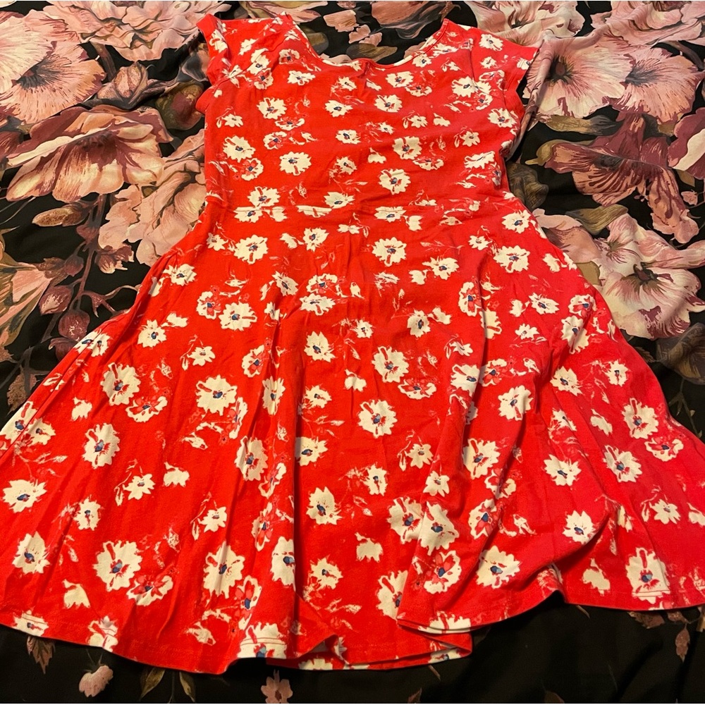 SO Red Floral Cross Back Skater Dress - NWOT Size:XL